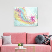 Toile Retro Arc en ciel et notes musicales sur une textu (Insitu(Salon))