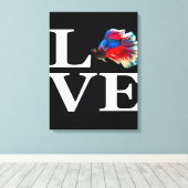 Toile Retro Betta Fish Love |Aquarium Lover (Insitu (Plancher de Bois))