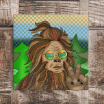 Toile Retro Bigfoot | Pop Art Sasquatch<br><div class="desc">Style pop art rétro cool tiré à la main Bigfoot avec lunettes super et queue de cheval élégante.</div>