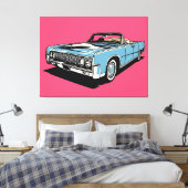 Toile Rétro Bleu Cabriolet Classique Pop Art (Insitu(Chambre))