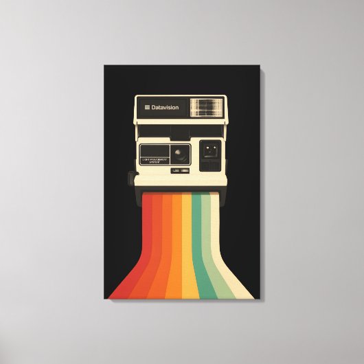 Toile Retro Camera with Rainbow Print (Recto)