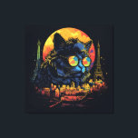 Toile Retro Chic Pop Art Paris Feline<br><div class="desc">L'élégance chatte à l'allure fantastique rencontre l'amour de la ville des lumières,  dans une splendeur vibrante et ludique.</div>