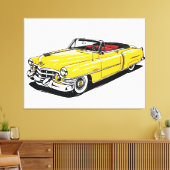 Toile Rétro Classique Cabriolet PopArt Latéral (Insitu(Salon))