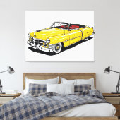 Toile Rétro Classique Cabriolet PopArt Latéral (Insitu(Chambre))