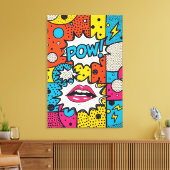 Toile Retro Comic POW ! - Pop Art Abstrait (Insitu(Salon))