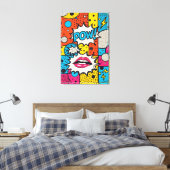 Toile Retro Comic POW ! - Pop Art Abstrait (Insitu(Chambre))
