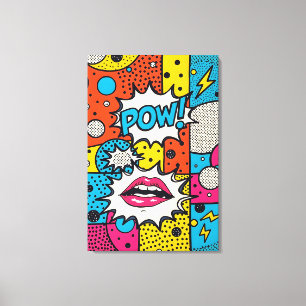 Toile Retro Comic POW ! - Pop Art Abstrait