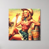 Toile Retro Cute Cowgirl (Recto)