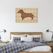 Toile Retro Dachshund Wall Art (Insitu(Chambre))