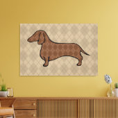 Toile Retro Dachshund Wall Art (Insitu(Salon))