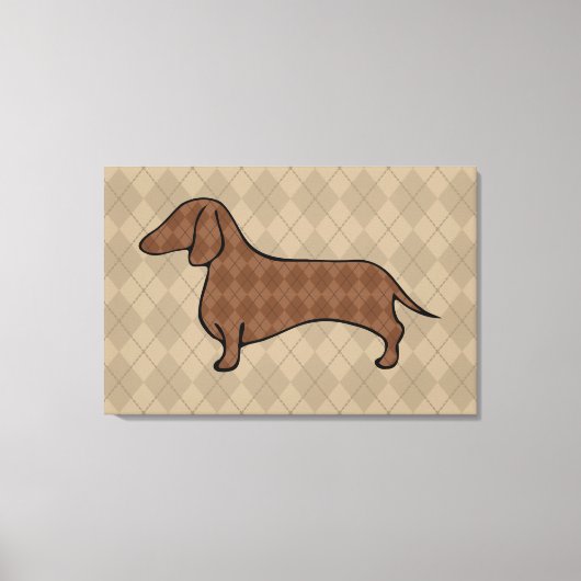 Toile Retro Dachshund Wall Art (Recto)