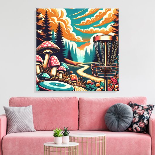 Toile Retro Disc Golf Psychedelic Art (Insitu(Salon))