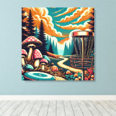 Toile Retro Disc Golf Psychedelic Art (Insitu (Plancher de Bois))