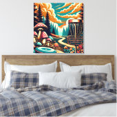 Toile Retro Disc Golf Psychedelic Art (Insitu(Chambre))