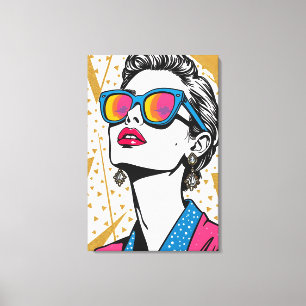 Toile Retro Fashion Pop Art - Inspiré des années 1980