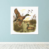 Toile Retro Flying Mallard Duck Hunting (Insitu (Plancher de Bois))