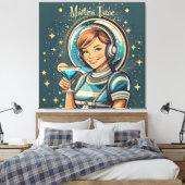 Toile Rétro Futuriste Astro Fille Martini Time (Insitu(Chambre))