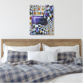 Toile Rétro Géométrique Abstrait Moderne Milieu de Siècl (Insitu(Chambre))
