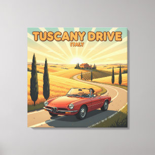 Toile Retro les années 70 Toscane Drive : Vintage Italie