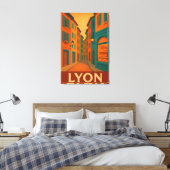 Toile Retro Lyon France Voyage : Moderne du milieu du si (Insitu(Chambre))