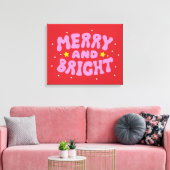 Toile Retro Merry et Bright Holiday Design (Insitu(Salon))