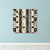 Toile Rétro-moderne, points noirs, gris et or (Insitu (Plancher de Bois))