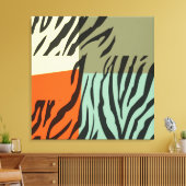 Toile Retro Motif Zebra Pop Art Enveloppé (Insitu(Salon))