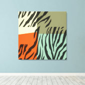 Toile Retro Motif Zebra Pop Art Enveloppé (Insitu (Plancher de Bois))
