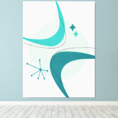 Toile Retro Moyen Siècle moderne Âge atomique 26 Aqua, T (Insitu (Plancher de Bois))