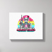 Toile Retro Neon Skeleton Nurse - Funny Éffrayant D (Recto)