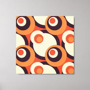 Toile Retro Orange et Cinquante Brown Art Abstrait Print