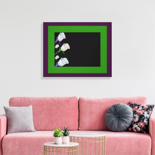 Toile Retro Rose Représentée (Insitu(Salon))