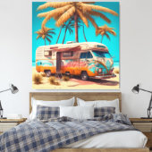 Toile Rétro RV et palmiers (Insitu(Chambre))