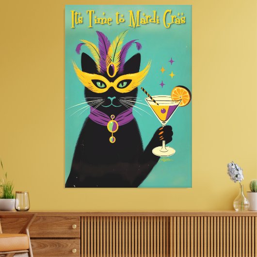 Toile Retro Sophisticats Its Time to Mardi Gras Martini (Insitu(Salon))
