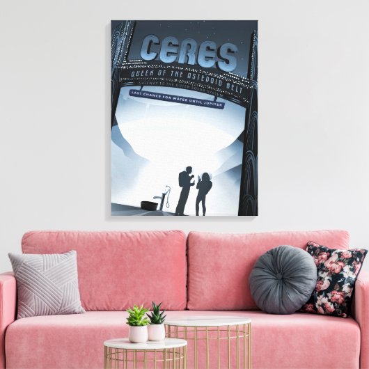 Toile Retro Space Travel Poster-Nwarf Planet Ceres. (Insitu(Salon))