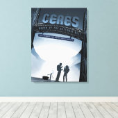 Toile Retro Space Travel Poster-Nwarf Planet Ceres. (Insitu (Plancher de Bois))