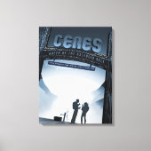 Toile Retro Space Travel Poster-Nwarf Planet Ceres. (Recto)