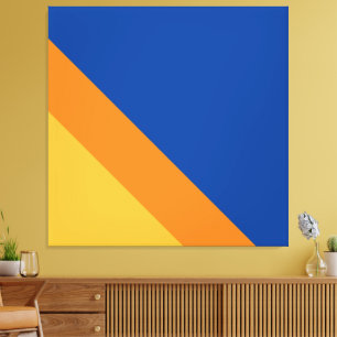 Toile Retro Summer Blue Orange Yellow Racing Stripes