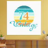 Toile Retro Sunset 74 Vintage en détresse (Insitu(Salon))