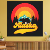 Toile Retro Sunset Alaska Juneau Bear Mountains Wild AK (Insitu(Salon))