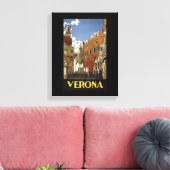 Toile Retro Vérone Travel Poster Canvas Imprimer (Insitu(Salon))