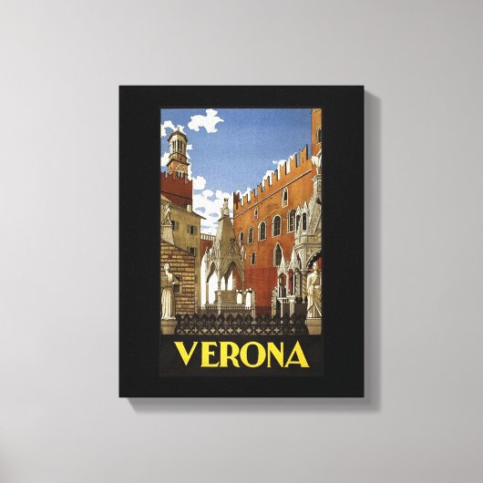Toile Retro Vérone Travel Poster Canvas Imprimer (Recto)