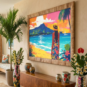 Toile Rêve de Diamond Head Art de plage de style vintage
