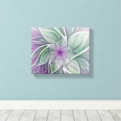 Toile Rêve de fleurs, Abstrait violet vert Fractal Art (Insitu (Plancher de Bois))