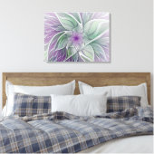 Toile Rêve de fleurs, Art Abstrait Violet Vert Fractal (Insitu(Chambre))