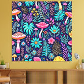 Toile Rêve de forêt de champignons psychédélique néon (Insitu(Salon))