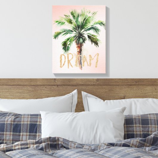 Toile Rêve de Parties scintillant d'or Tropical Palm Tre (Insitu(Chambre))