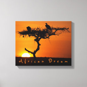 Toile Rêve romantique d'Afrique photo coucher de soleil