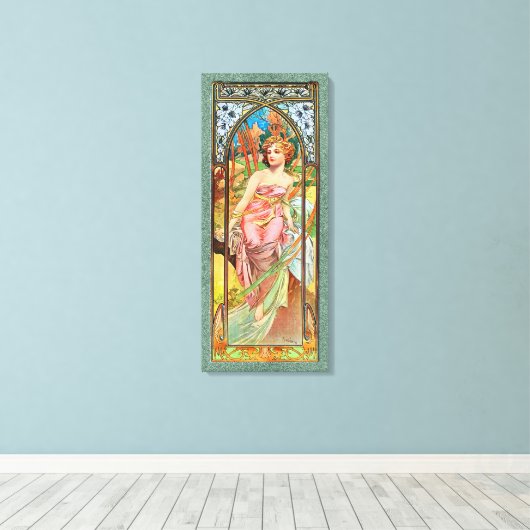 Toile Réveil matinal par Alphonse Mucha (Insitu (Plancher de Bois))