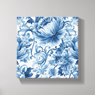 Toile Rêves bleus   Chinoiserie aquarelle florale